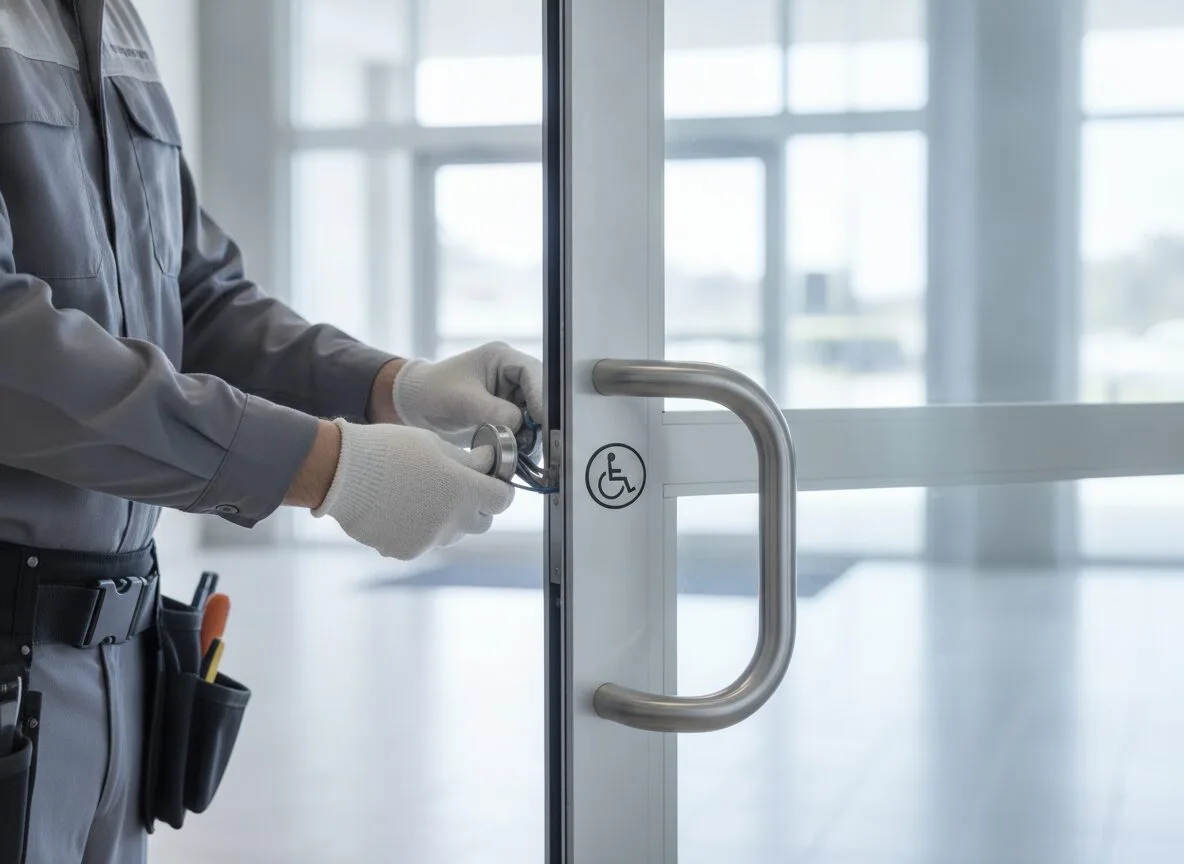 Accessible push-button operator install